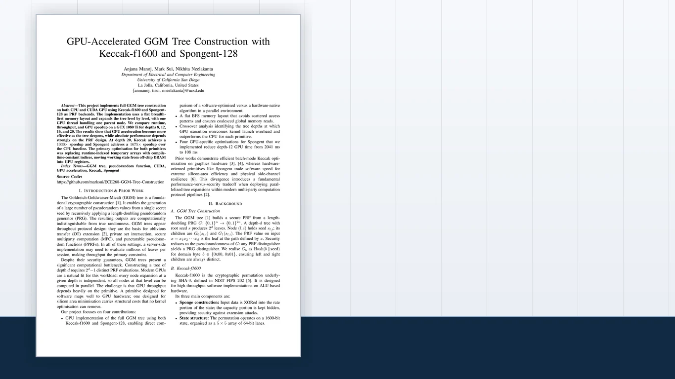 GPU-accelerated GGM tree report cover